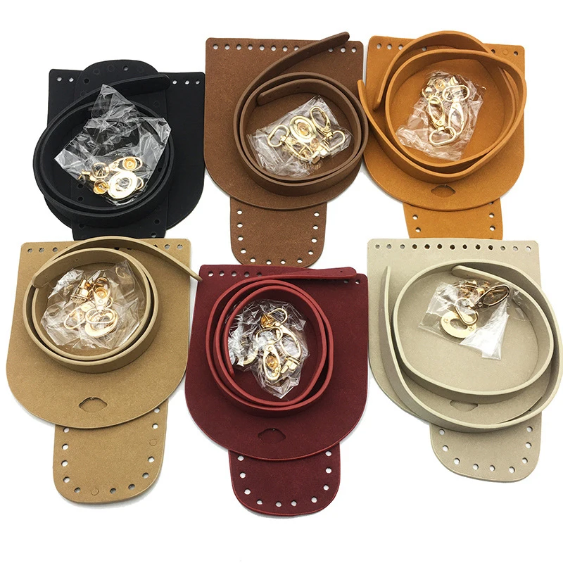 3pcs/Set Faux Leather Shoulder Bag Bottom Strap Handbag Shoulder Strap Woven Bag Set For Diy Handmade Bag Backpack Accessories