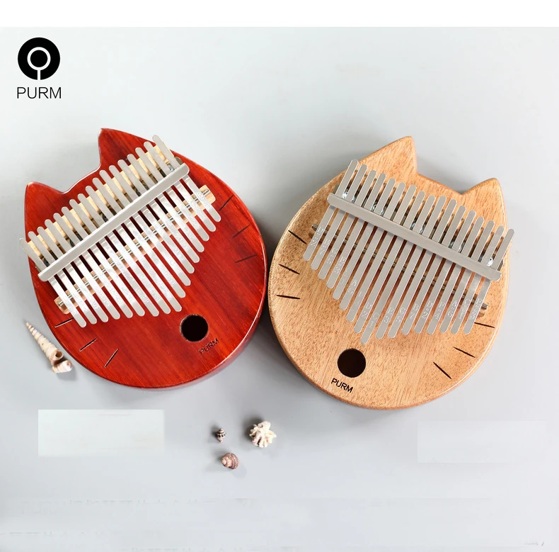PURM 17 teclas Kalimba africano sólido caoba dedo pulgar Piano Sanza de madera maciza mbra | Спорт и развлечения