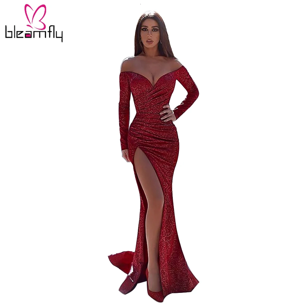 2019 женское осеннее элегантное платье с длинным рукавом Шикарное облегающее