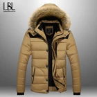 Мужская теплая куртка с капюшоном, черная Повседневная теплая парка с воротником-стойкой, с защитой от ветра, зима 2022