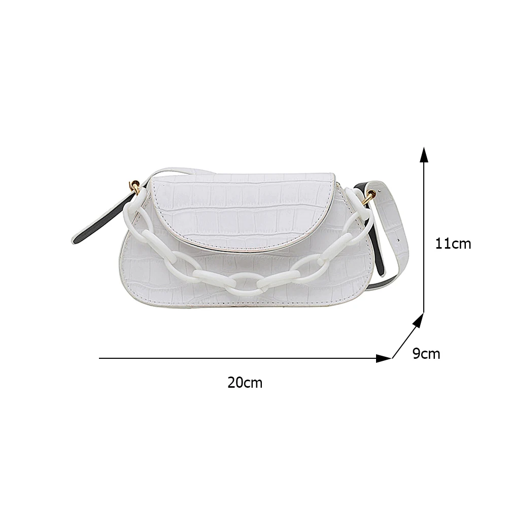 

Fashion Women Stone Pattern Shoulder Bags PU Leather Elegant Underarm Bag Casual All-match Ladies Chain Small Flap Purse Handbag