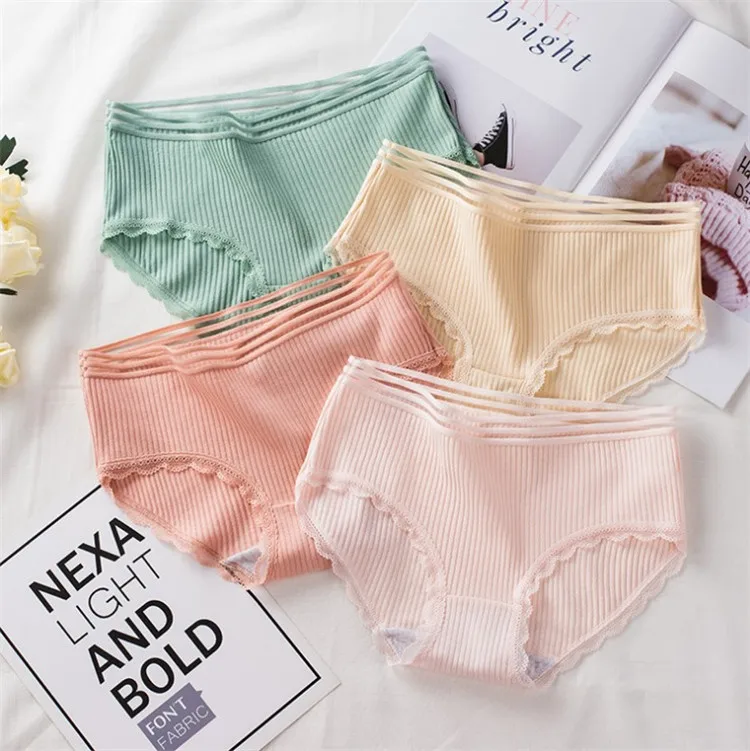 

Cotton Panty 3Pcs/lot Solid Women's Panties Comfort Underwear Skin-friendly Briefs For Women Sexy middle-waisted Panty Intimates
