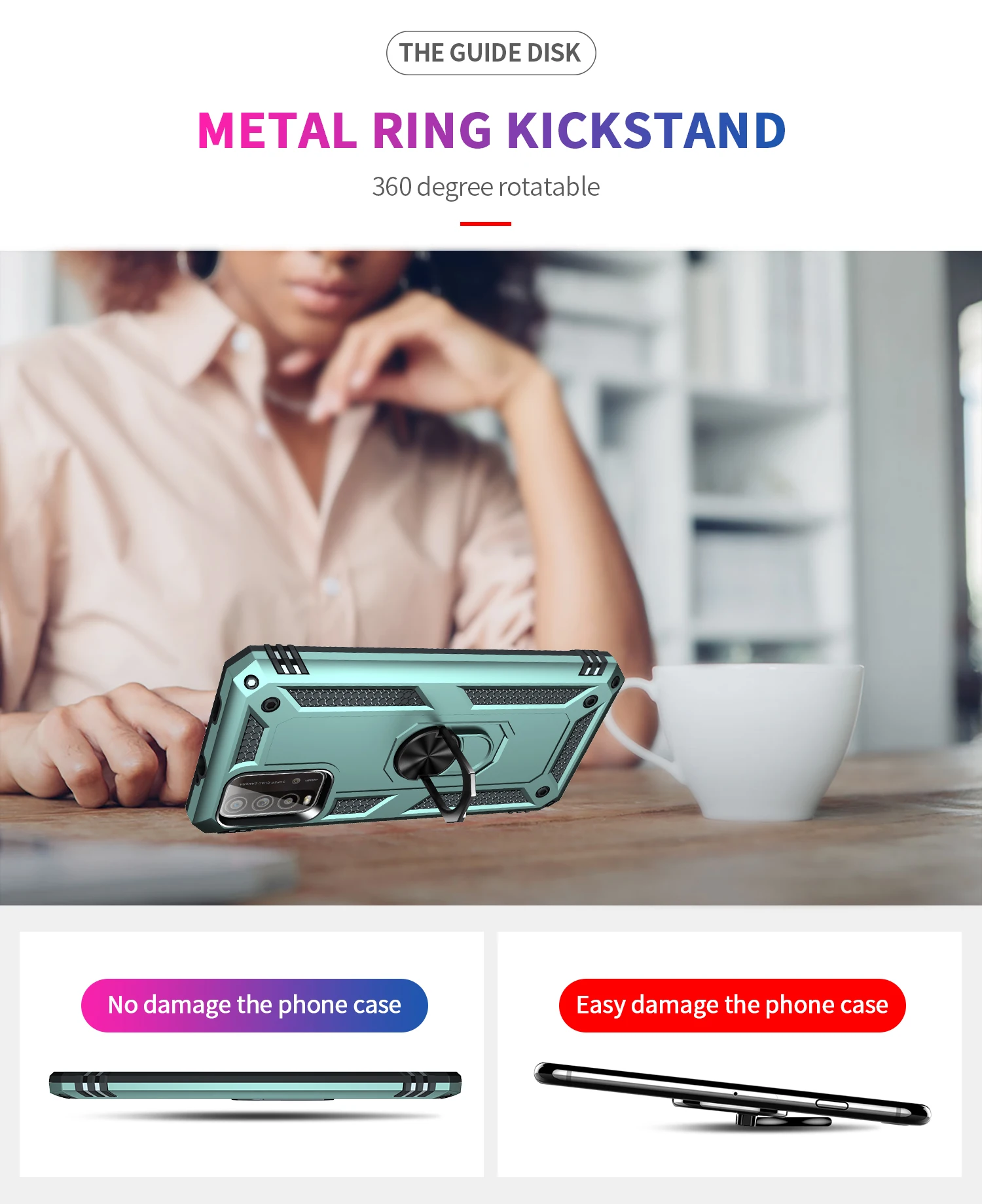 Rugged Armor Phone Case For Xiaomi 10S Redmi 9 9T Power With Metal Magnetic Shockproof Bracket PC Anti-fall Protector Back Cover