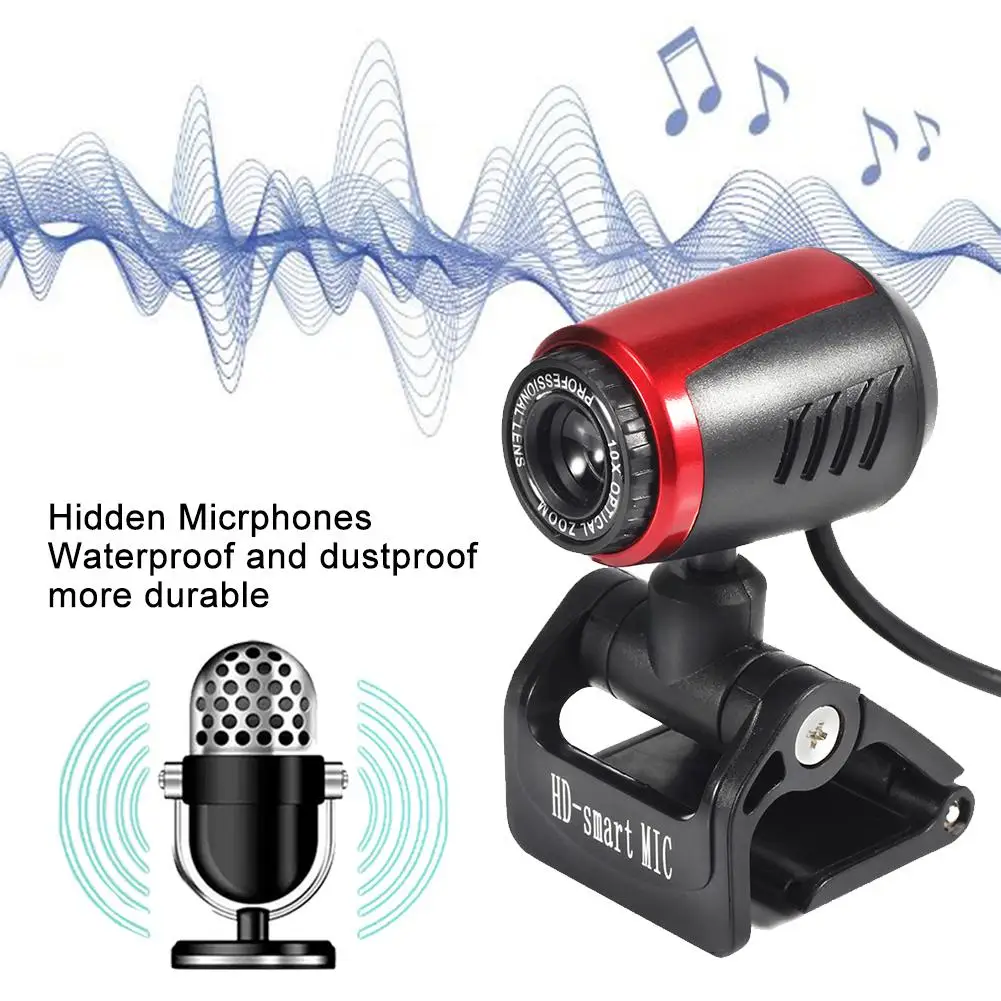 Веб камера для компьютера 480P с микрофоном автофокусом и вращением на 360