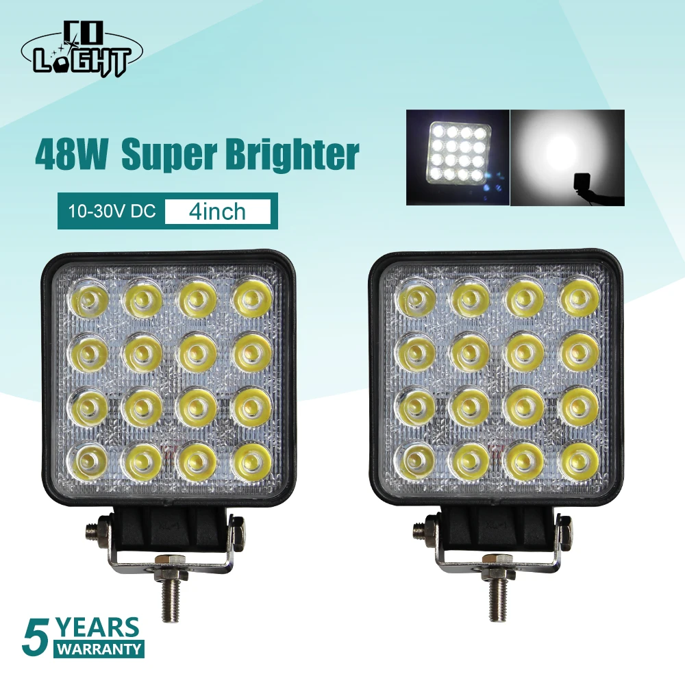 Светодиодный светильник 5D 4 дюйма 48 Вт для внедорожных Грузовиков тракторов