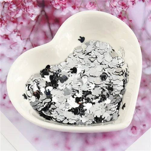 Solid silver Rabbit Ультратонкий кролик, блестки, дельфин, морская черепаха, ПЭТ, пайетки, лазерные блестки для ногтей, рукоделие, Свадебный декор, конфетти, 8 г - Цвет: Solid silver Rabbit