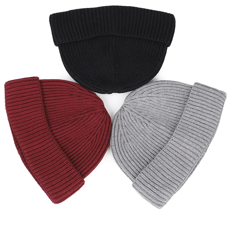 Шапка вязаная утепленная однотонная унисекс | Аксессуары для одежды