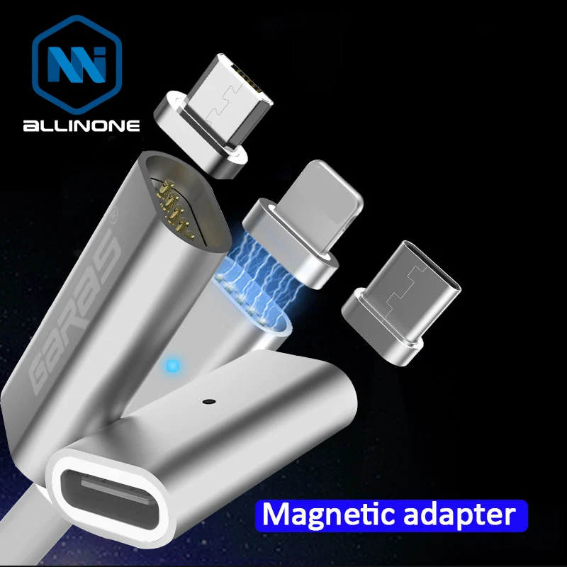 Магнитный адаптер Garas Micro USB для Android кабель TypeC с возможностью быстрой зарядки