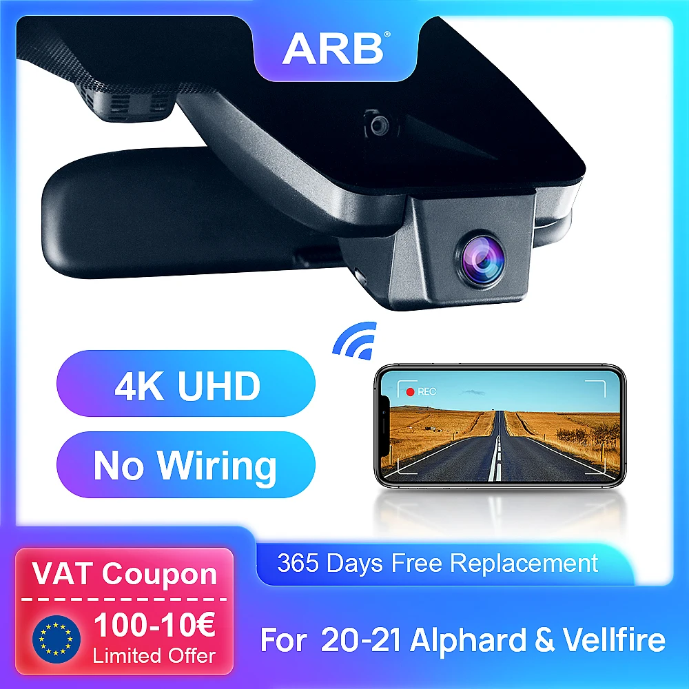 

Dash Cam for Toyota Alphard Vellfire 2020 2021 ARB 4K 2160P UHD WiFi Driving Recorder Night Vision Plug and Play Car Dvr
