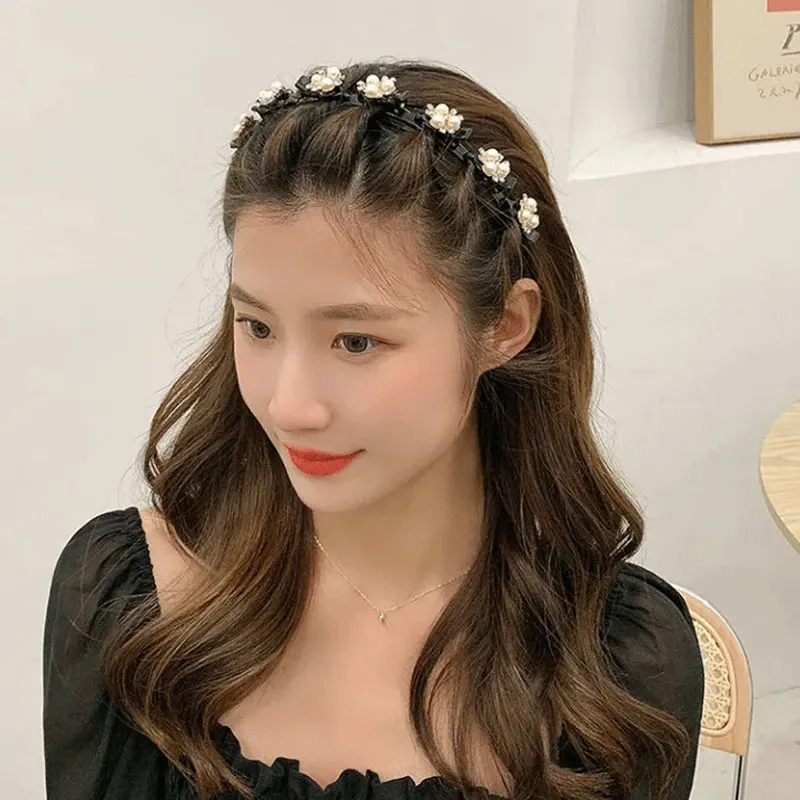 

Обруч для волос Женский, с жемчугом, стразы