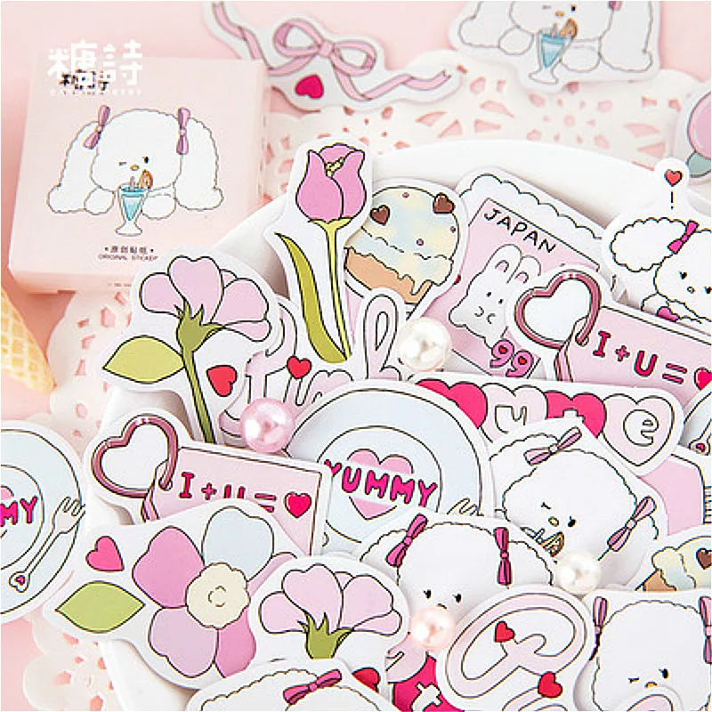 1 упаковка блестящих розовых милых канцелярских наклеек клейкая бумага с