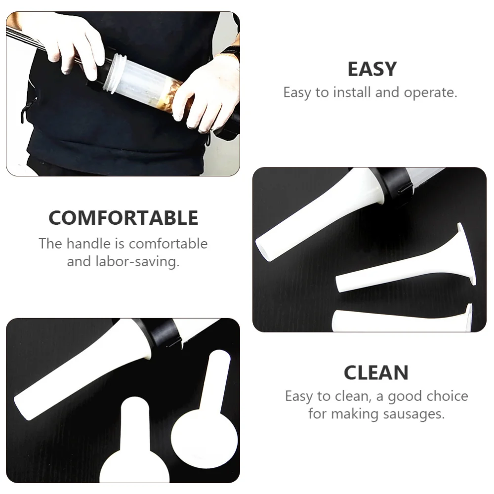 

Mini Sausage Making Funnel Filler Stuffer Filling Tubes Manual Sausage Stuffer