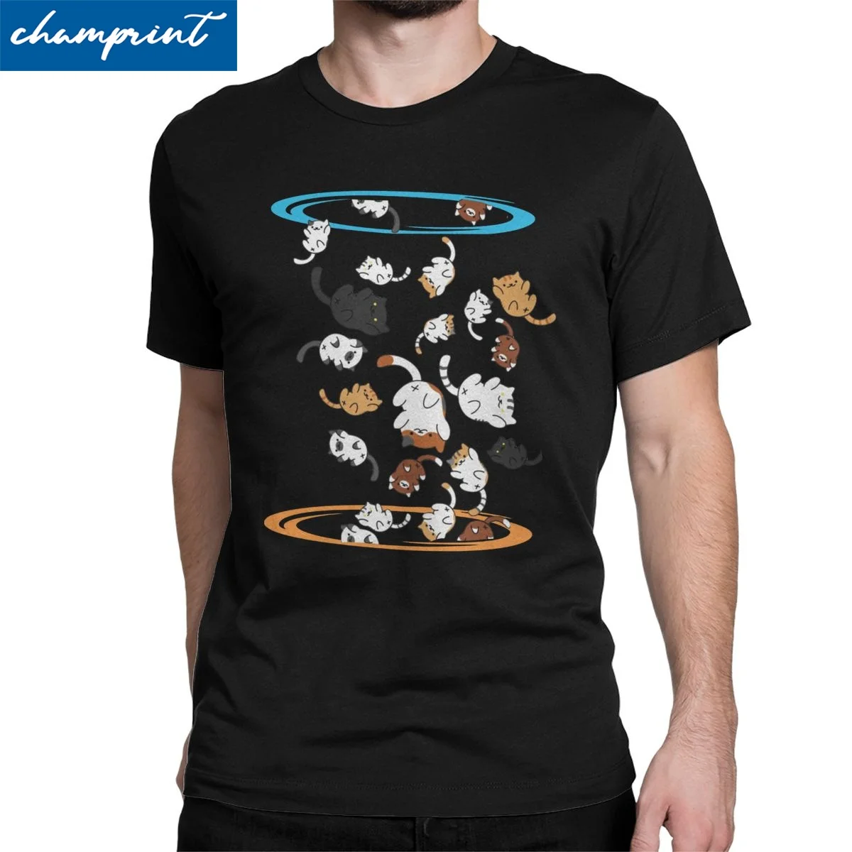 

Neko Portals T-Shirts for Men Neko Atsume Kawaii Cat Game Kitty Collector Vintage Tee Shirt Round Collar T Shirts Gift Idea Tops