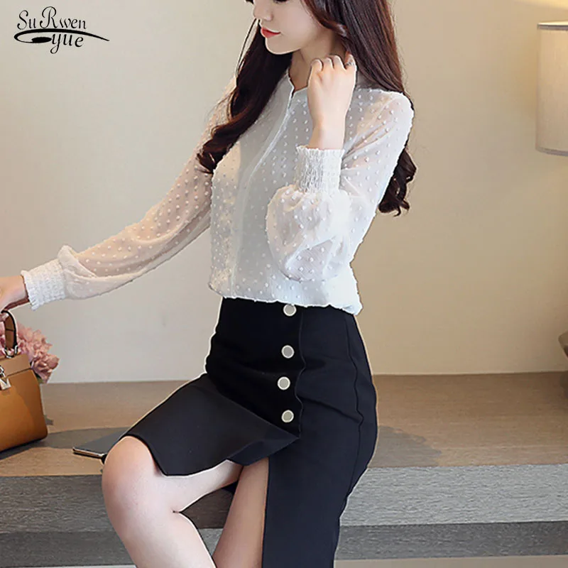 Blusas Модные женские топы и блузки 2021 шифоновая блузка с длинным рукавом рубашка