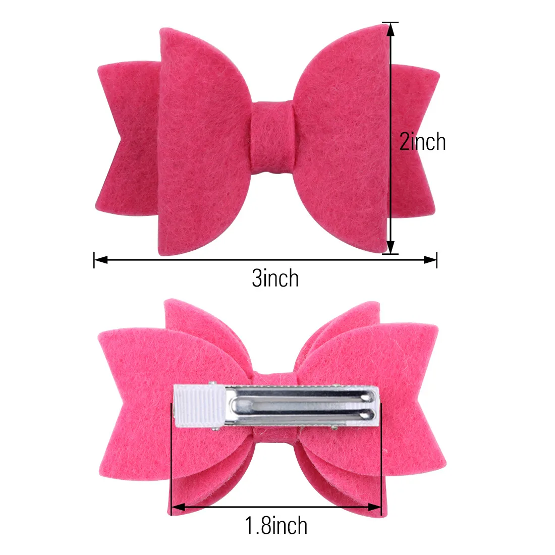 20pcs/set Girls Hair Bows Hairpins Barrettes Hairgrip 3 Inch Solid Hairbow Non Woven Warm Bow WITH/WITHOUT Clips New Headwear |