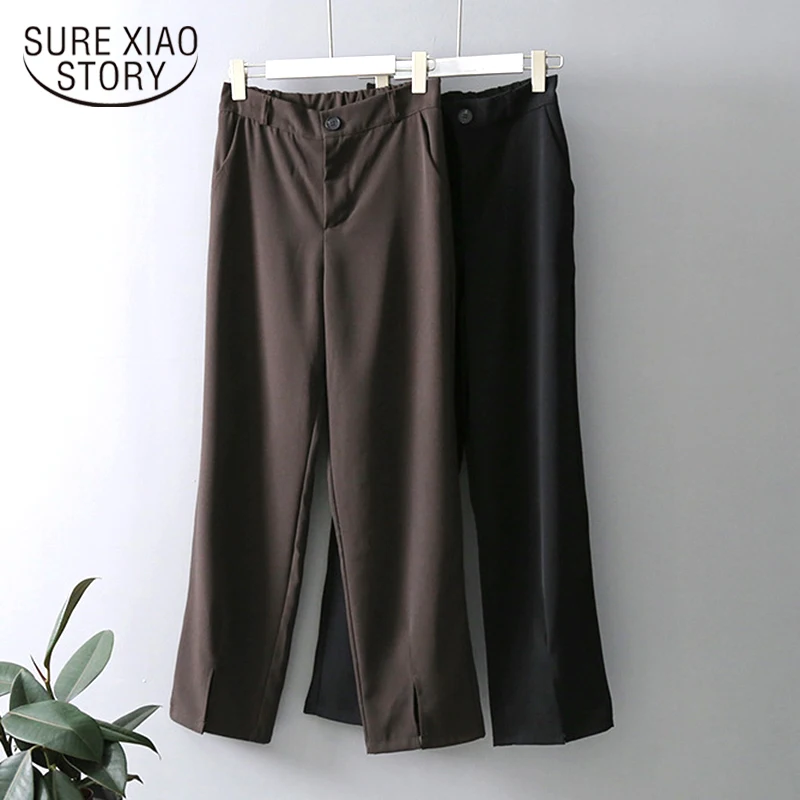 

Autumn Fashion Streetwear Women Wide Leg Pants Korean Solid High Waist Womens Trousers Office Lady Straight Pants Women 11310