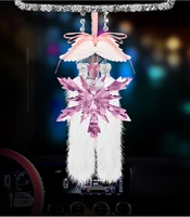 high quality gift goddess crystal snowflake car interior accessories ornaments rearview mirror car pendant