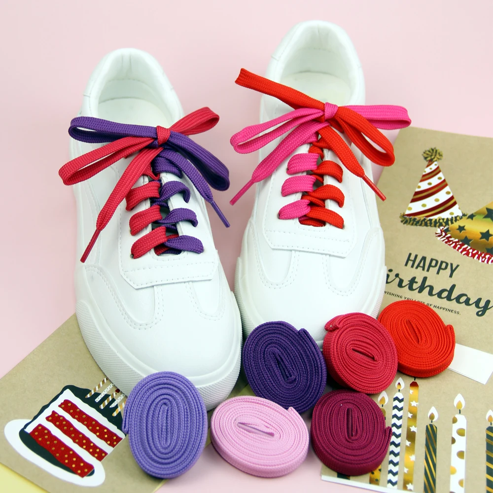 

Canvas Casual Shoelace Hollow Double Flat Shoelaces Solid Color Plain Bootlaces For Sports Shoes Sneakers 27 Colors
