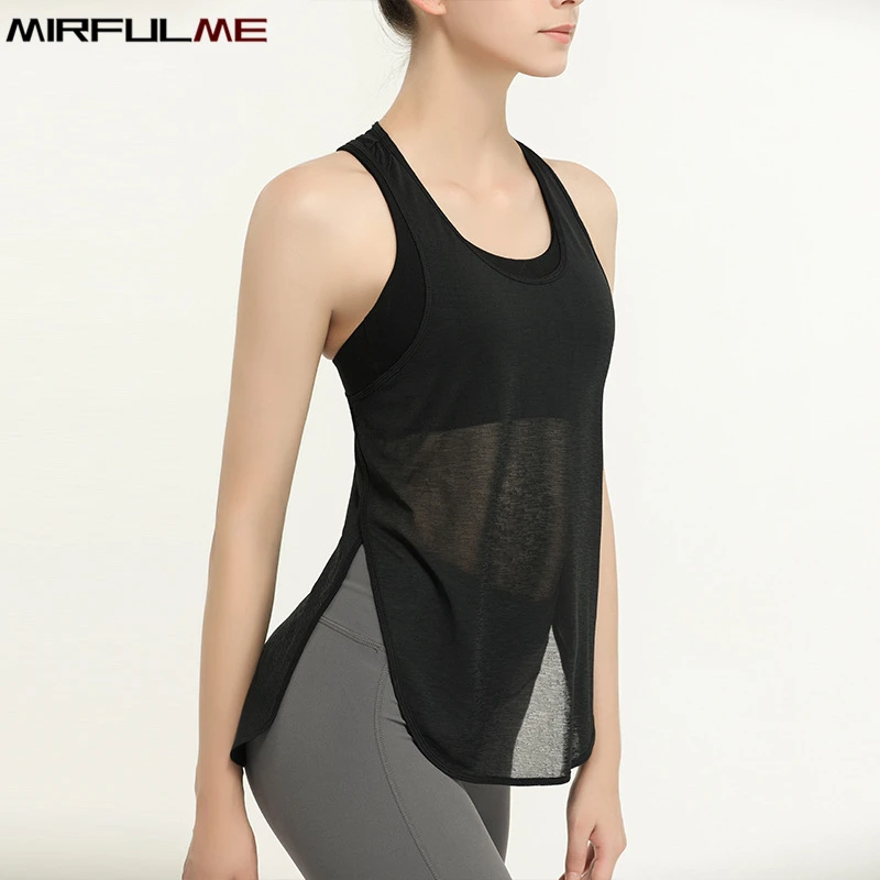 Купи Women Sport Vest Thin Loose Yoga Shirts Running Fitness Sleeveless T-shirt Quick Dry Solid Tank Top Girls Gym Workout Tee Blouse за 551 рублей в магазине AliExpress