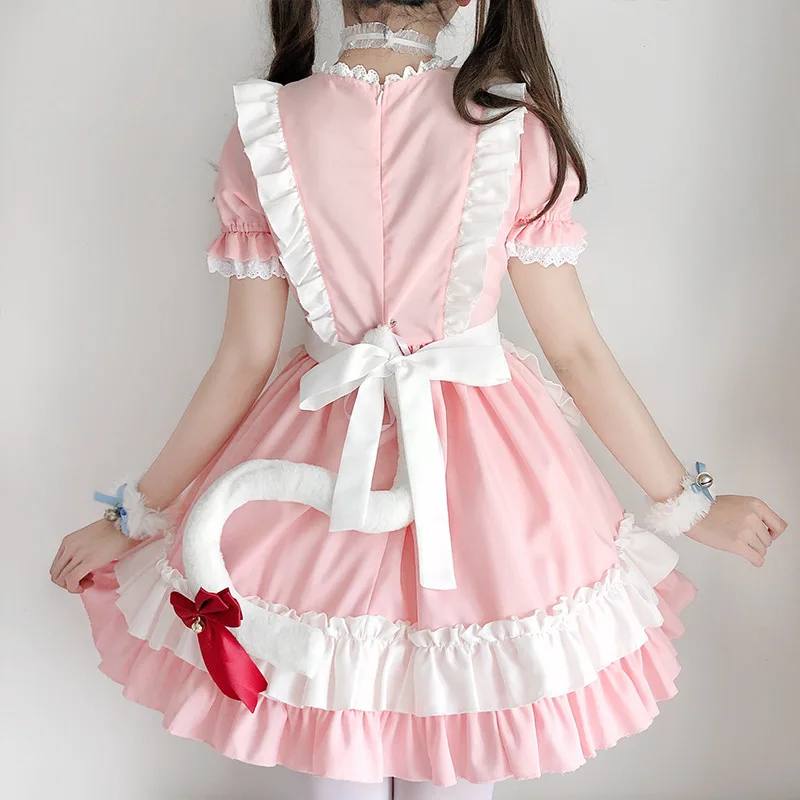 

Pink Cat Maid Costume Lolita Soft Girl Dress Lolita Maid Uniform Cosplay Anime Role Play gothic lolita kawaii clothing