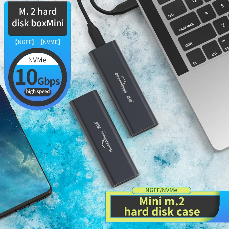 Blueendless Mini M.2 чехол для жесткого диска 10 Гбит/с Gen1 Gen2 1G в 1 Второй алюминиевый корпус