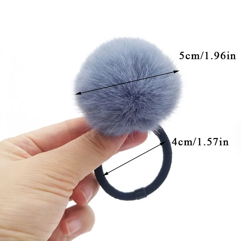 

Lovely Hair Rings Ponytail Holder Girls Pompom Hairbands Fashion Imitation Rabbit Fur Plush Elastic Hair Rope Hair Accessories