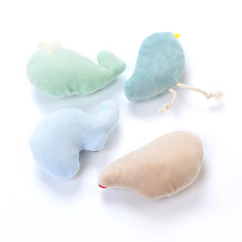 

Pet Cat Toy Cute Bear Whale Bird Shape Plush Toy Contains Catnip Suitable for Cat Supplies