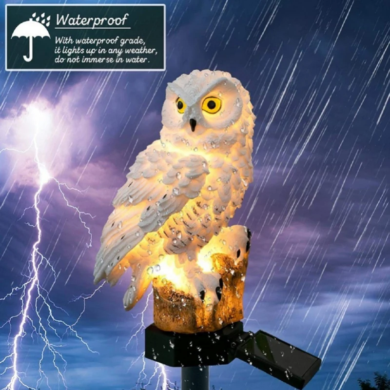 Газонная лампа Yard светодиодный светильник на солнечной батарее с подвеской Сова