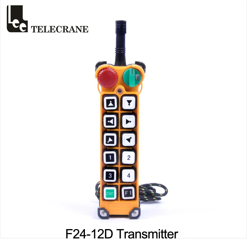 

Telecrane 12 Two Steps Keys Dual Speed Push Buttons F24-12D Cordless Industrial Crane Radio Remote Control System Emitters