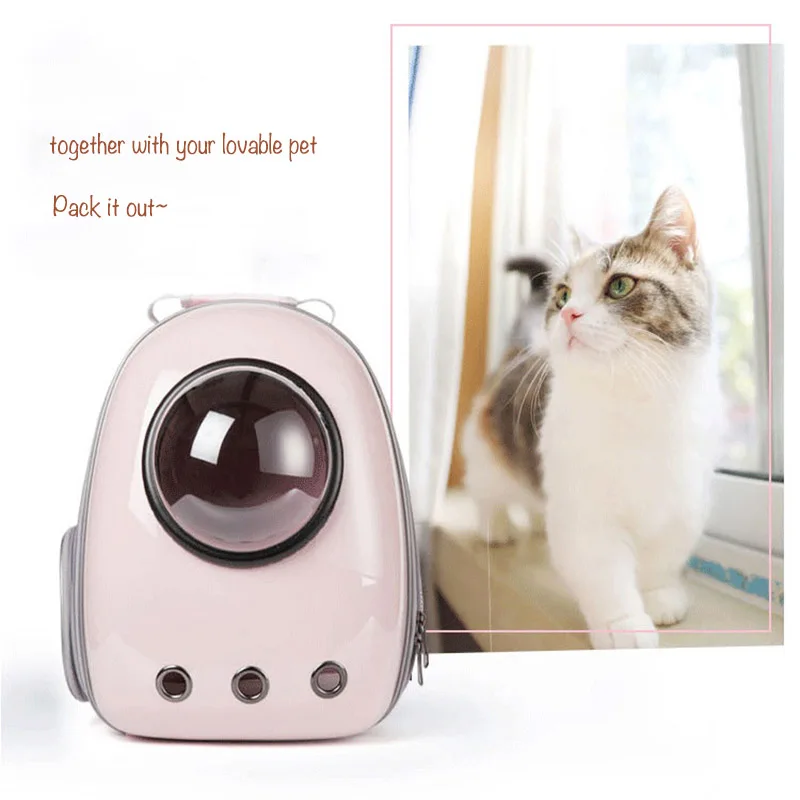 

Pink silver black oxford cloth and PC material 3D pets carrier backpack dogs bag cats bag new pets carrier bag backpack