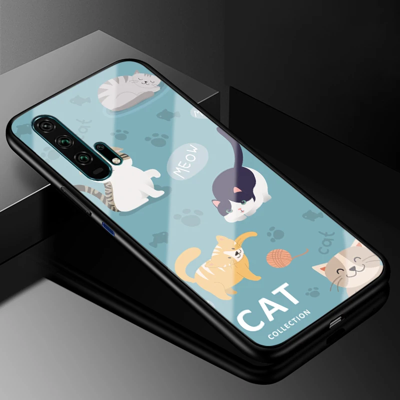 34 Для huawei Nova 5 T чехол Nova5T PC Пластиковый стеклянный чехол для телефона черный ТПУ бампер чехол для huawei Nova 5 T Nova 5 T чехол - Цвет: 34