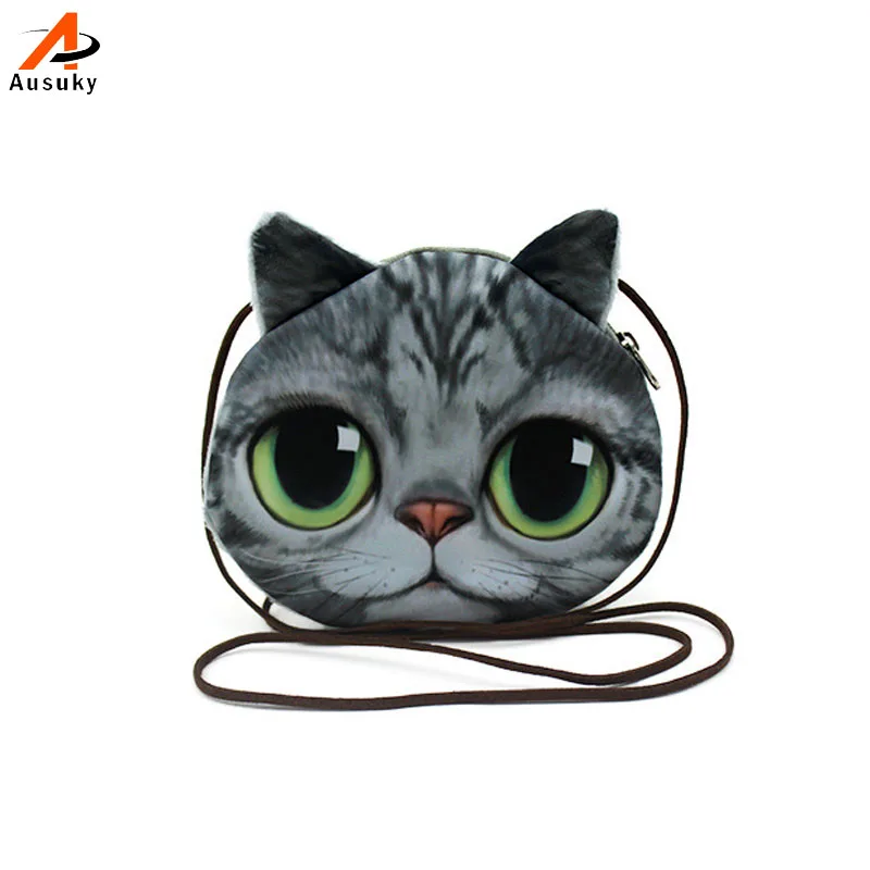 Детская плюшевая сумка через плечо с милым 3d котенком модель кошки/собаки