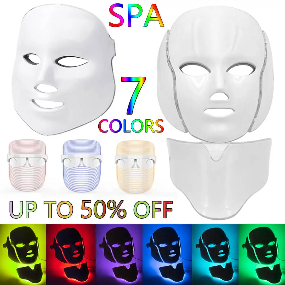 Антивозрастной светодиодный светильник маска для лица шеи кожи с микротоком