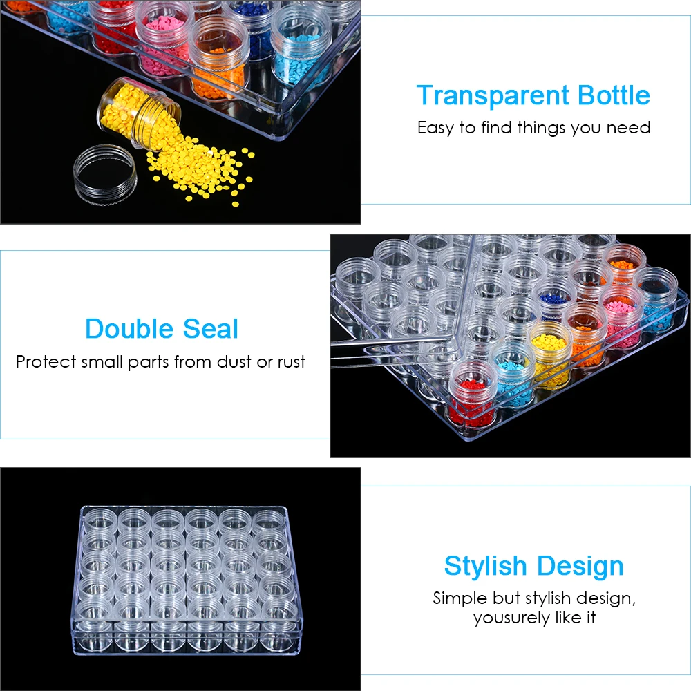 Женская коробка для хранения 30 бутылок прозрачная Бриллиантовая вышивка Женский