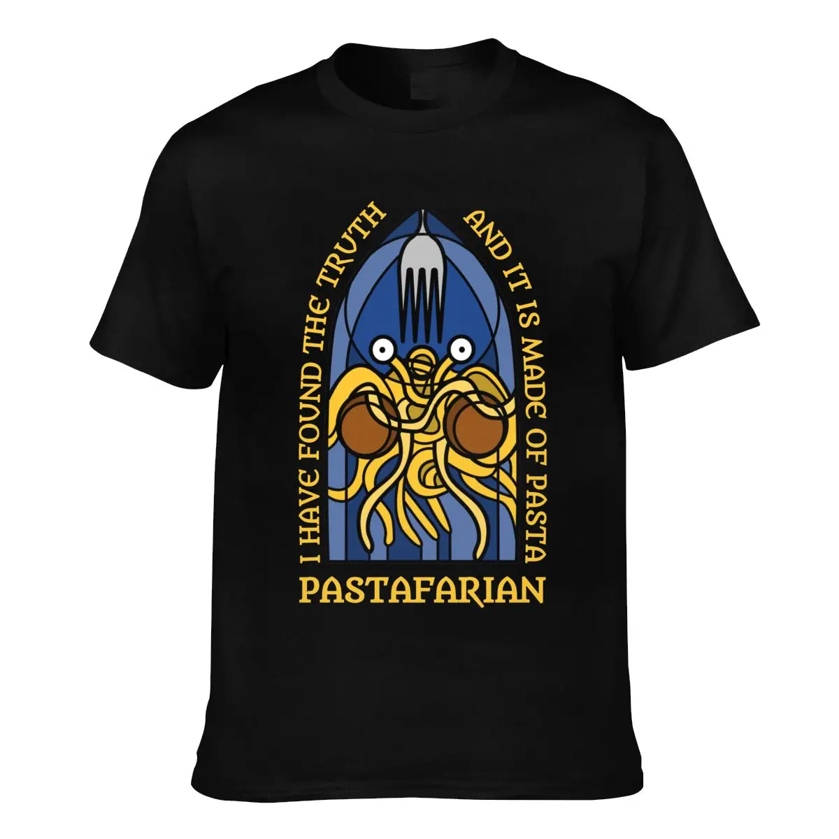 

Flying Spaghetti Pastafarian T Shirt Monsterism Religion Church 100 Cotton Mens T-Shirt Big Graphic Tshirt Fashion