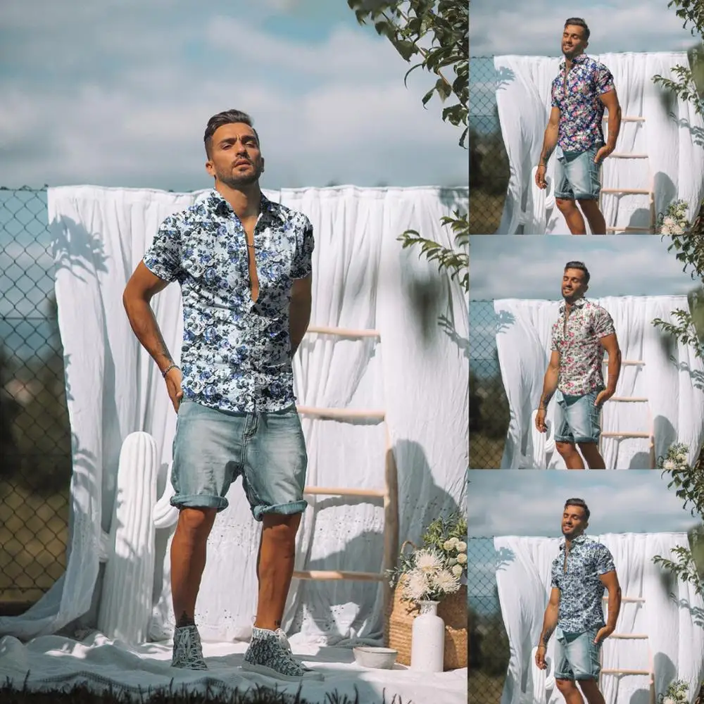 Camisa hawaiana de manga para hombre а ля moda 2021 secado rápido де бежевый asiáticas M 3XL