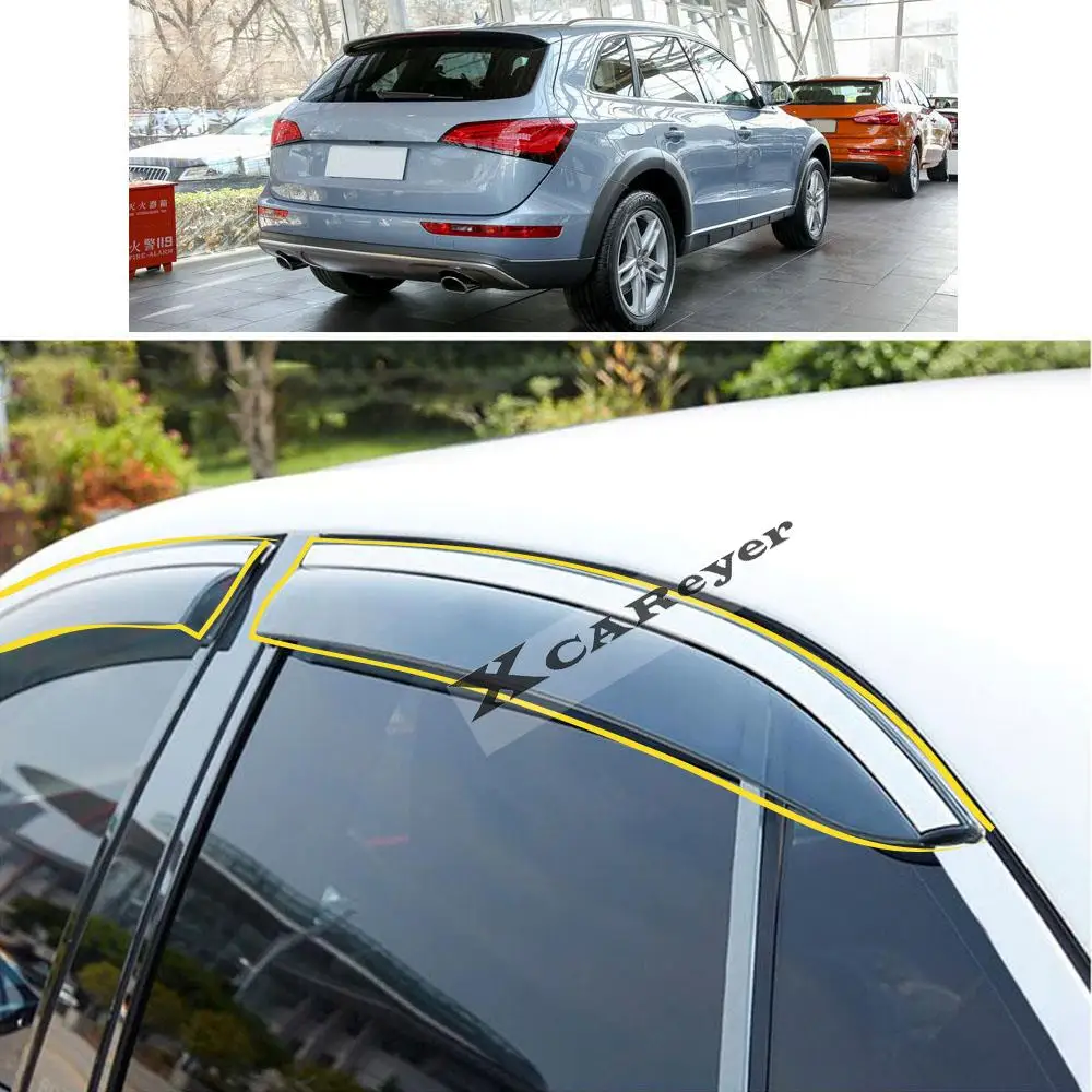 For AUDI Q5 2010 2011 2012 2013 2014 2015 2016 2017 Car Sticker Plastic Window Glass Wind Visor Rain/Sun Guard Vent Parts
