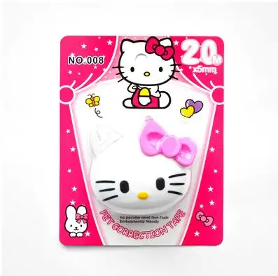 Kawaii hello kitty Корректирующая лента мультяшная kt кошачья голова стерео моделирующая Корректирующая лента 20 м детский подарок офисные школьные принадлежности - Цвет: Бургундия