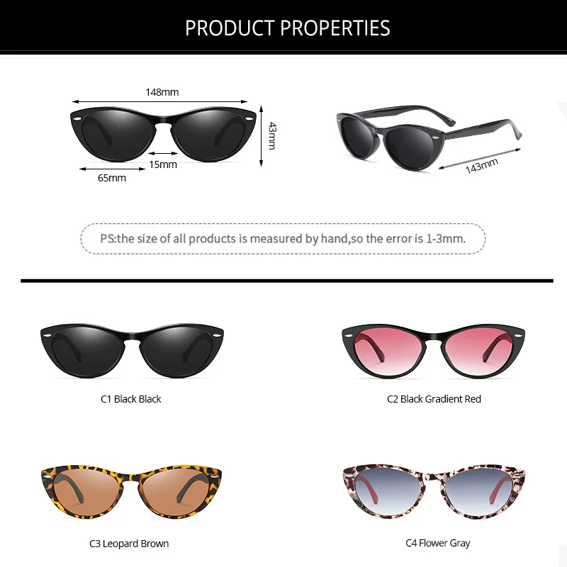 

Pro Acme Brand Design Vintage Cat Eye Polarized Sunglasses Women 2020 TR90 Frame Fashion Sun Glasses Shades for Women PC1552