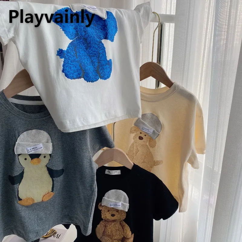 

2021 Summer Baby Short Sleeve T-shirt Korean style Cotton Children's Cartoon printed T-Shirt Boys girls Clothes E100253