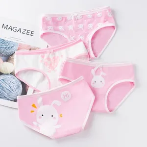 4pc/lot Cotton Panties for Kid Girls Cartoon Soft Underwear Panties Children Teenage Briefs Comforta