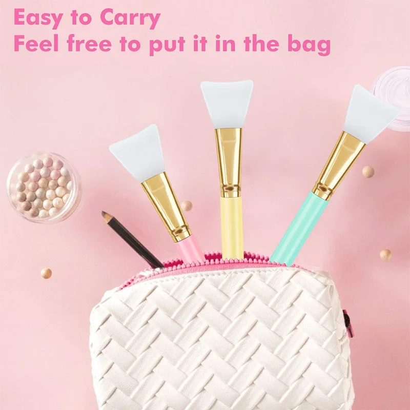 

2 Pcs Women Fashion Soft Silicone Makeup Facial Mask Brush Mud Mixing Brush Soft Women Skin Face Care Tool Silicon Brush Mask