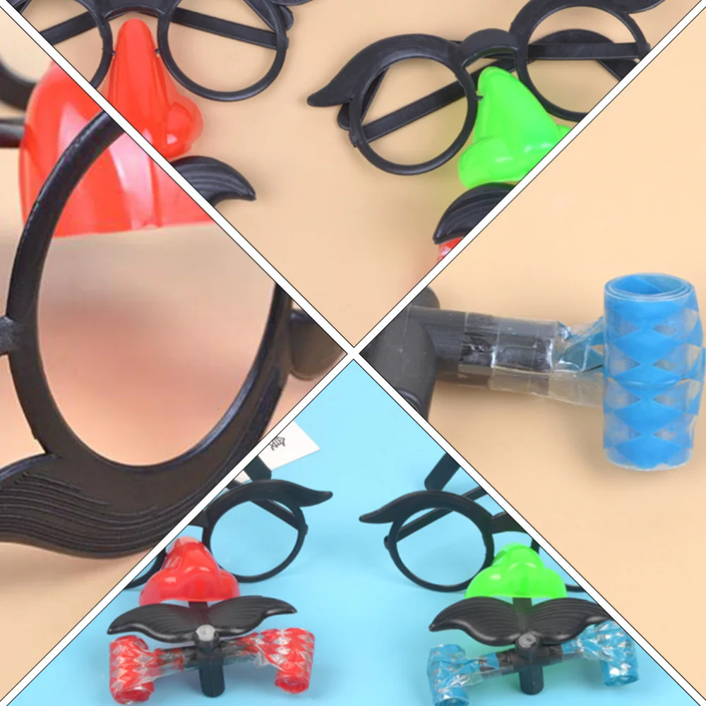

15Pcs Funny Nose Costume Beard Props Party Props for Kid (Random Color)
