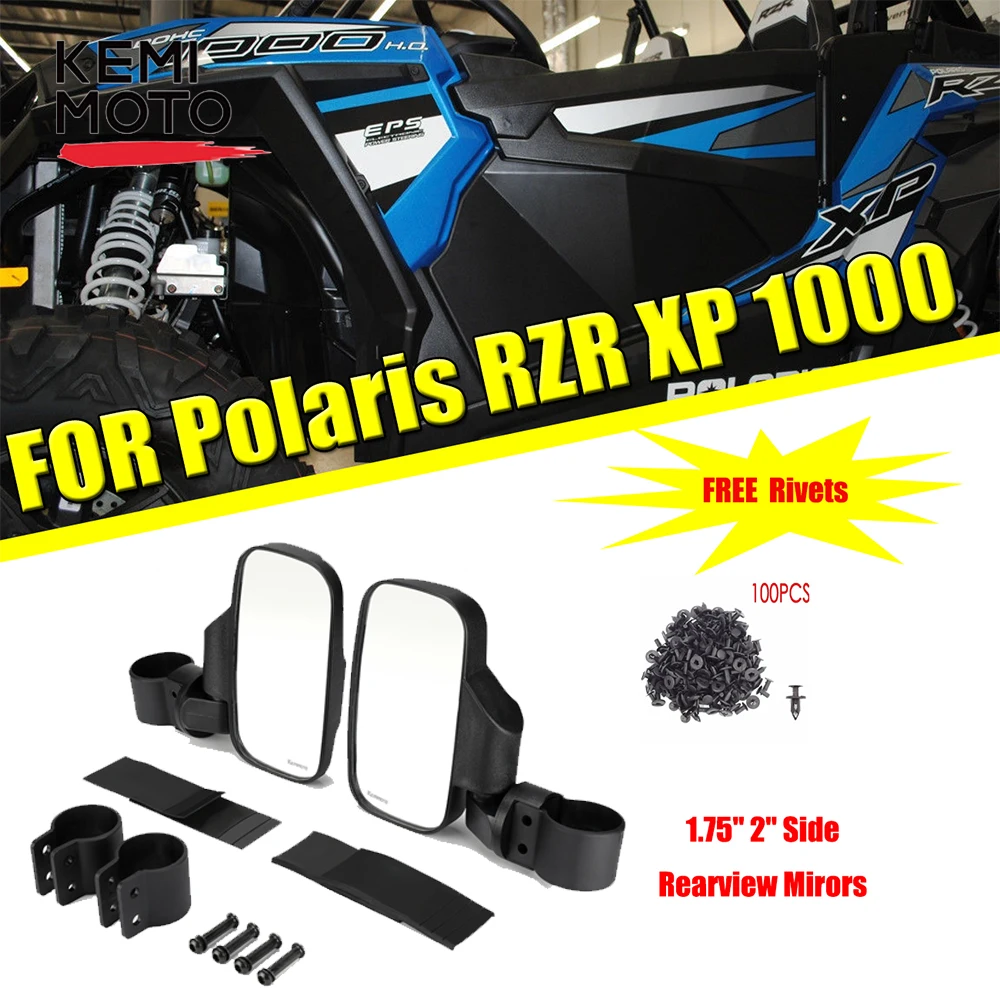 UTV 1,7" 2" MirrorsSide зеркала заднего вида w/ заклёпки для Can Am Maverick X3 для Polaris RZR 800 900 1000 RZR PRO XP