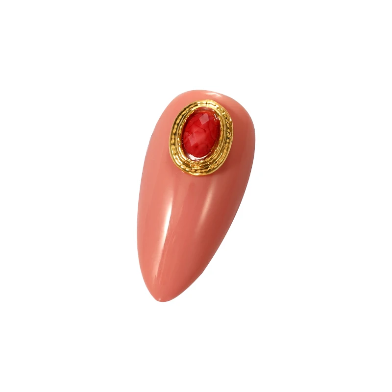 

Retro Nail Art Premium Luxury Zircon High-end Design Alloy Flat Backpack Edge Oval Crystal Rhinestone Nail Decoration Accessorie