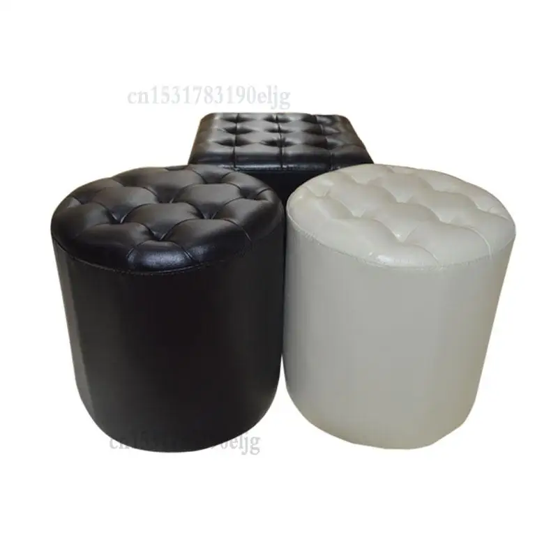 Кожаный табурет в европейском стиле для гостиной кожаный обуви небольшой