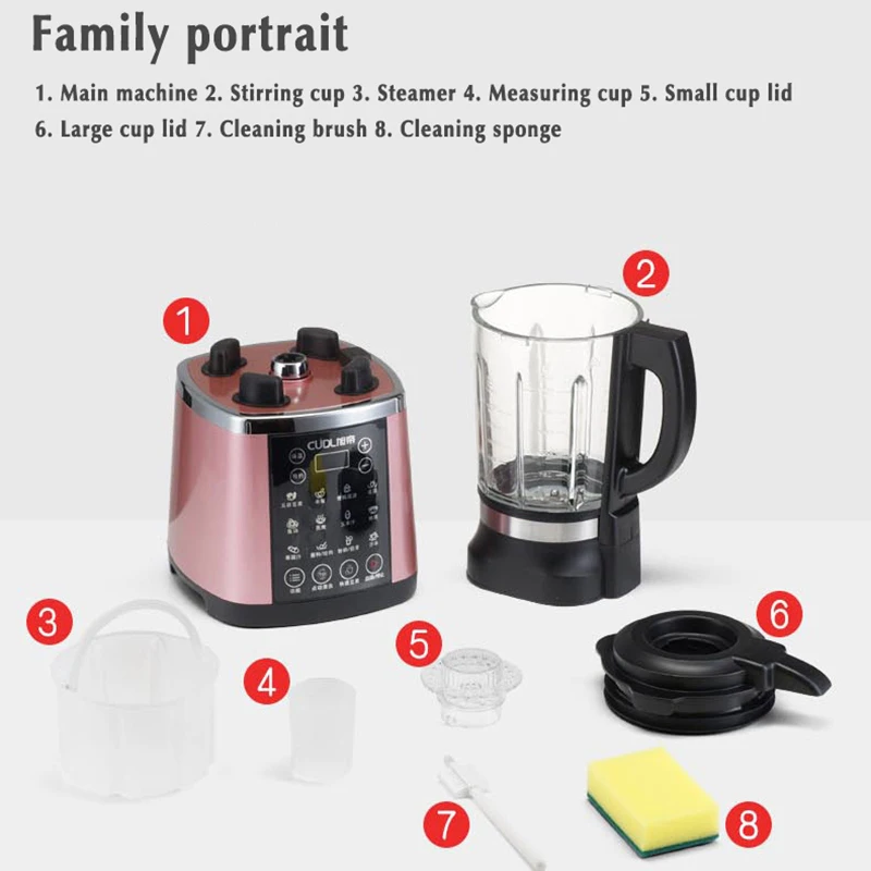 110 220v automatic blender 1200w wall breaking machine heating multifunction food processor filter free mixer kitchen appliances free global shipping