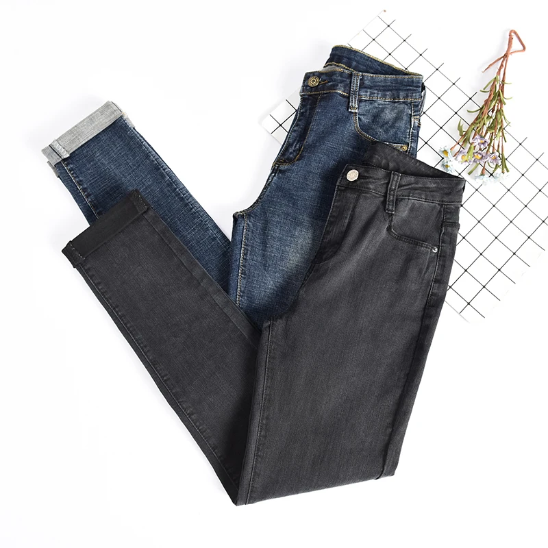 Женские джинсы на весну и осень облегающие со средней посадкой Эластичные