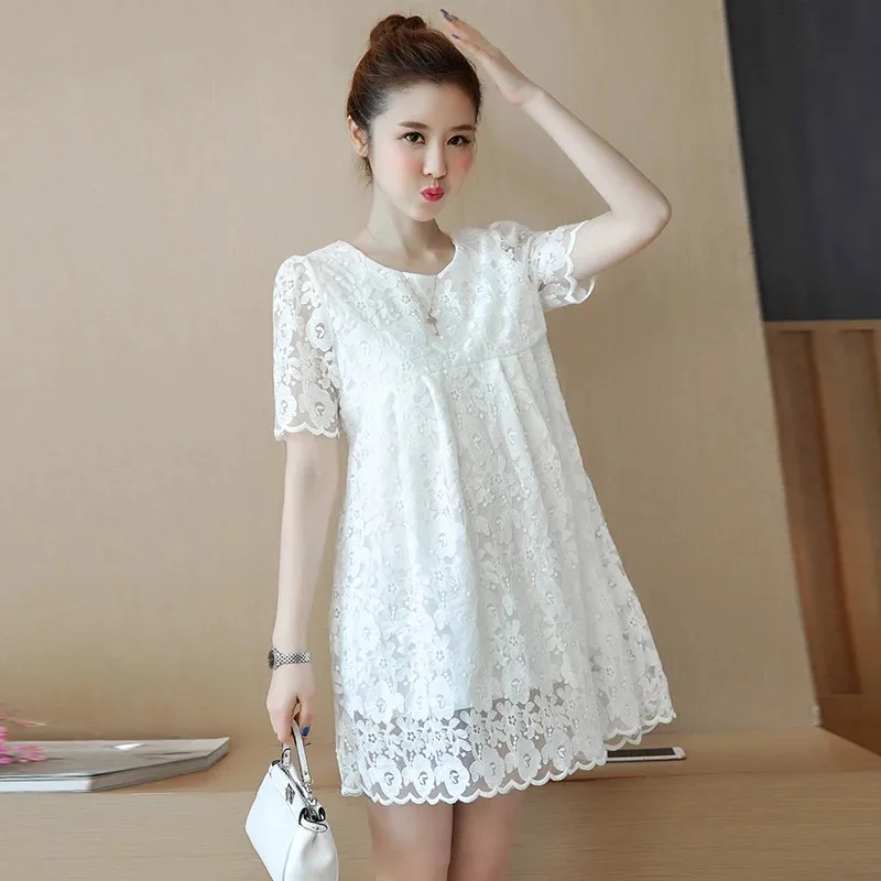 Afei Tony 2019 новые летние розовые кружевные платья для беременных женщин Одежда