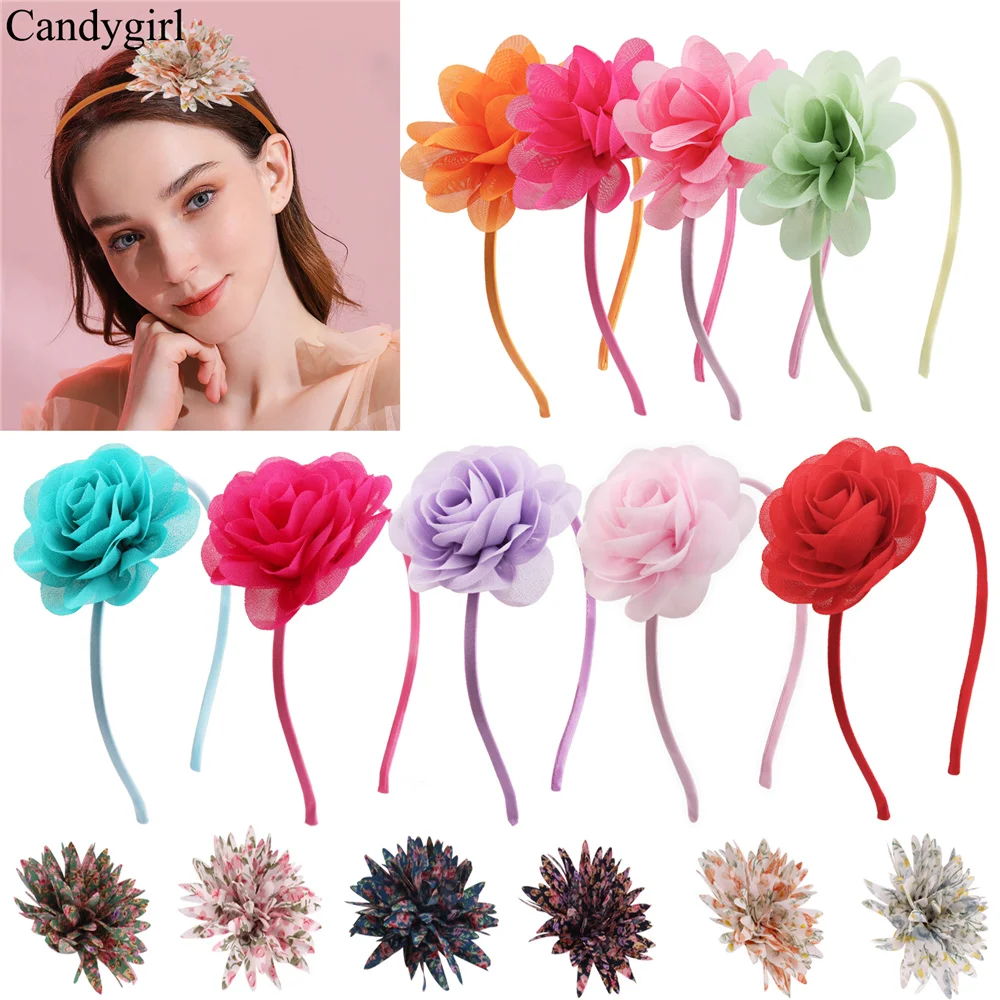 Candygirl 0 5 см однотонный большой цветочный ободок с розами повязка для волос